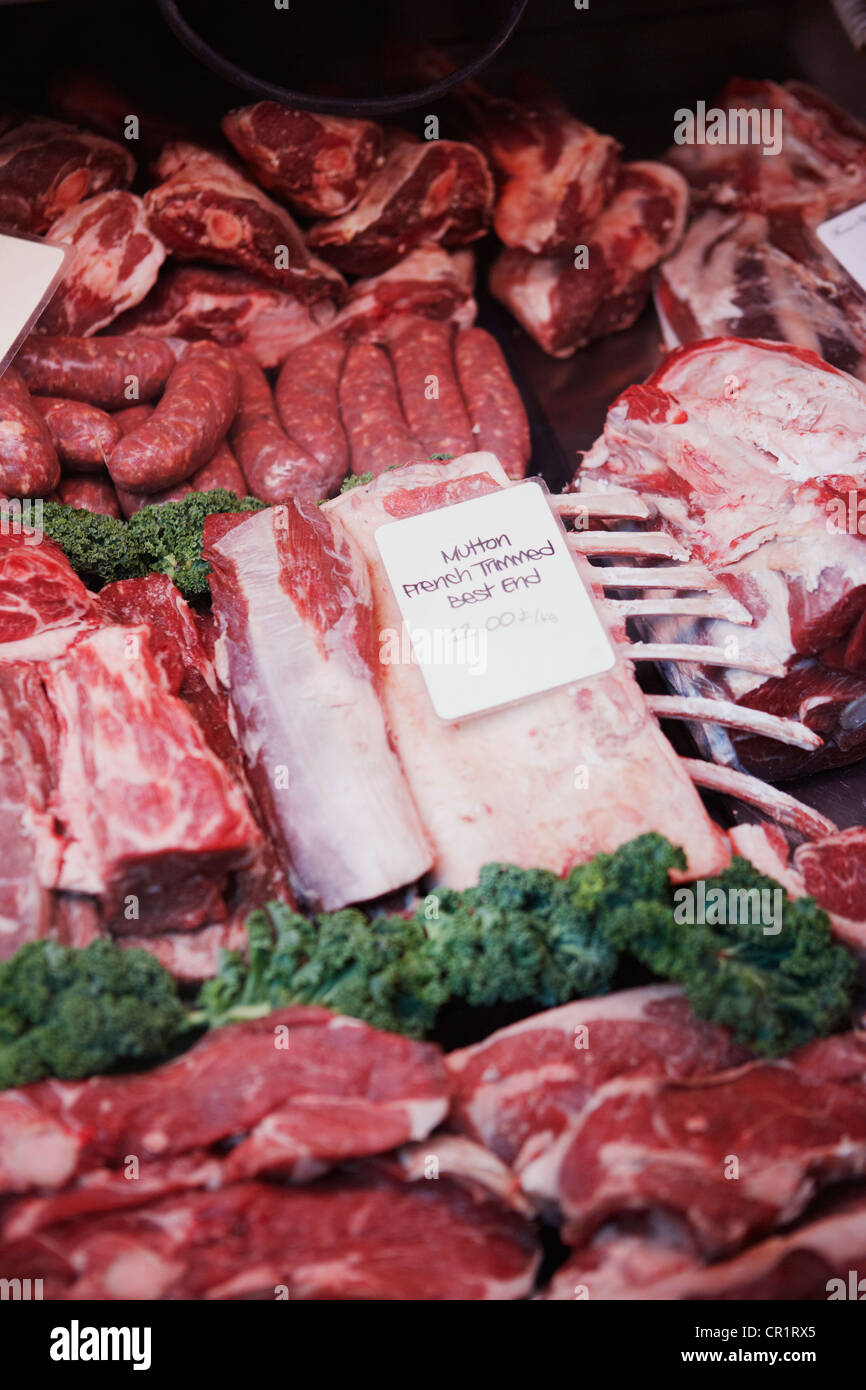Frisches Fleisch zum Verkauf Stockfoto