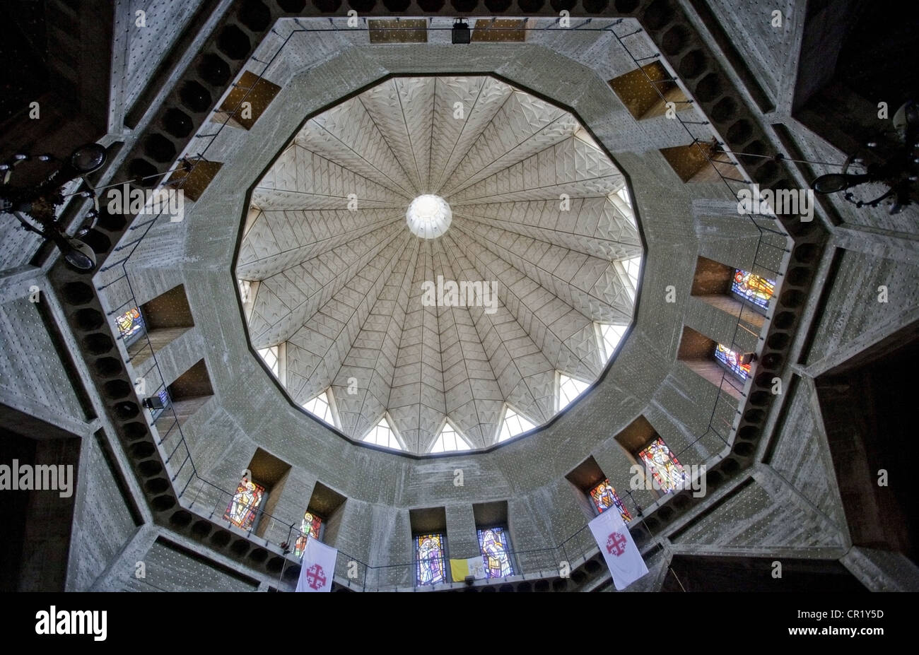 Innere der Kuppel der Kirche der Verkündigung in Nazareth, Israel Stockfoto