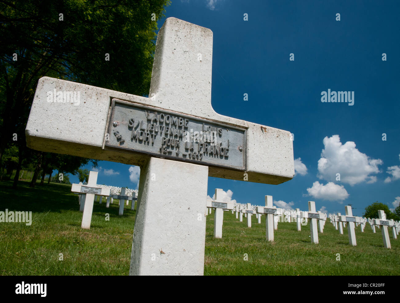 Französischen Krieg Gräber auf national Cemetery, Craonelle, Chemin des