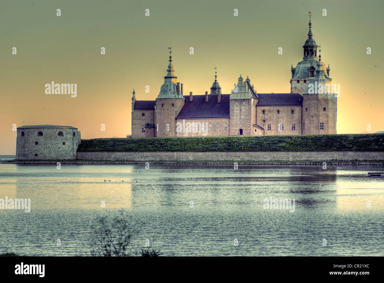 HDR-Foto von Schloss Kalmar im Abendlicht Stockfoto