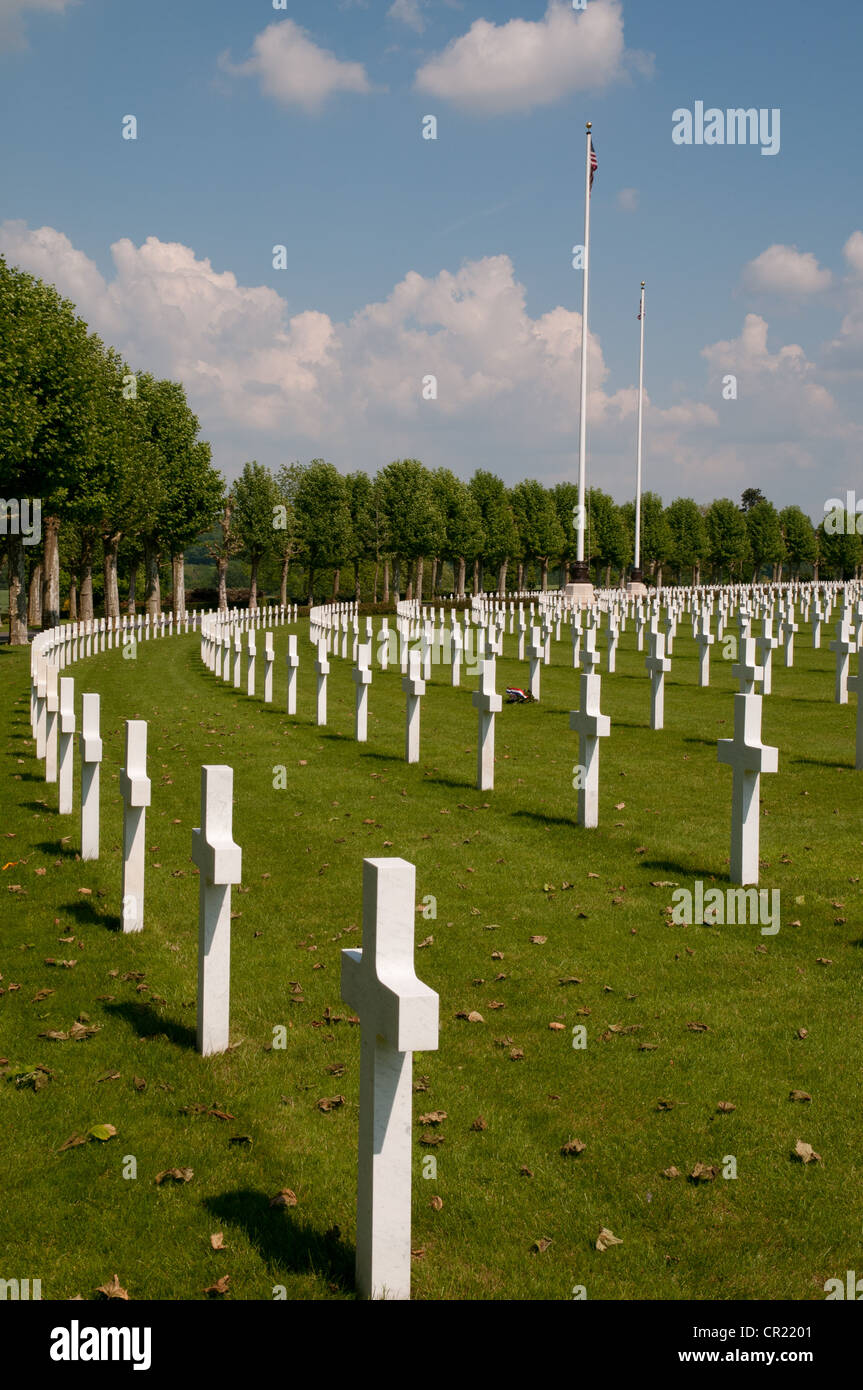 Aisne-Marne amerikanischen Friedhof und Denkmal, Frankreich Stockfoto