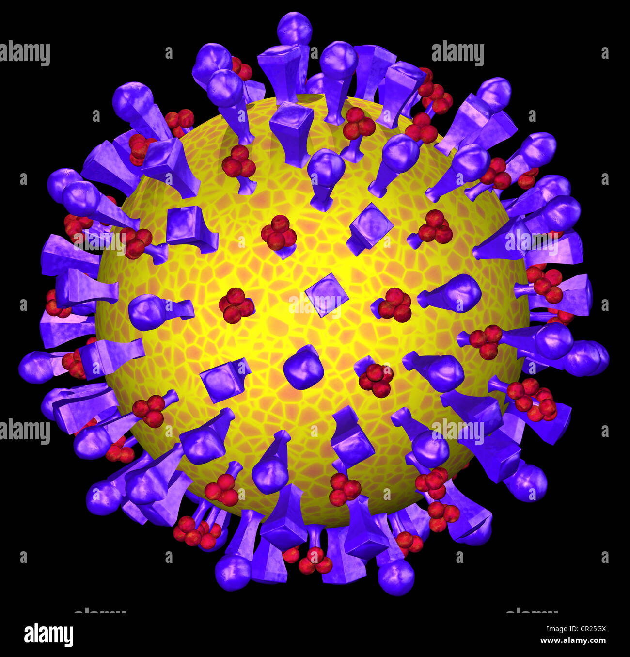 Abbildungen der Struktur eines typischen menschlichen Virus Stockfoto