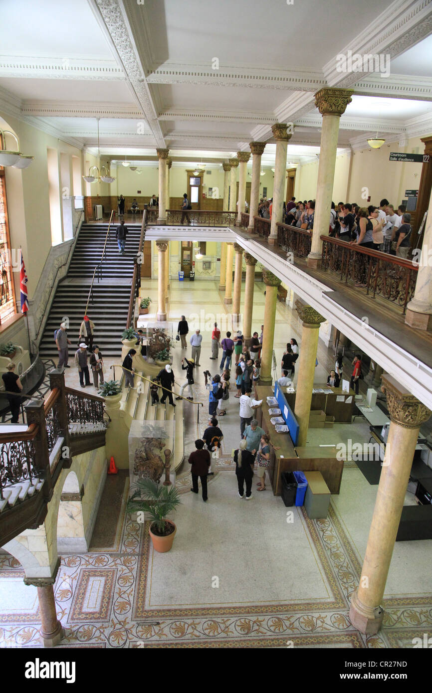 Ein Blick auf den großen Saal des alten Rathauses von Toronto Stockfoto