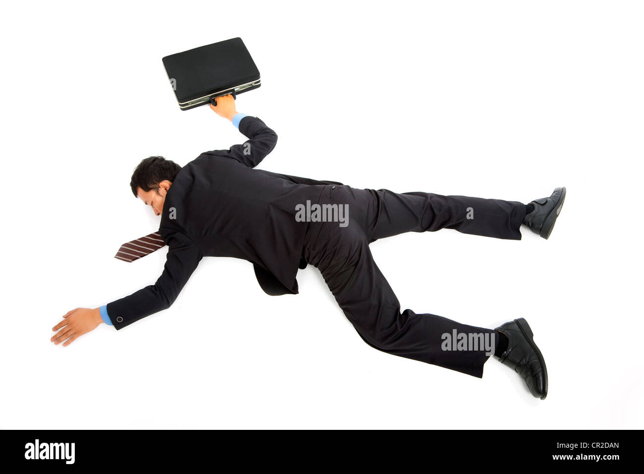 Unternehmer, die auf dem Boden liegend Stockfoto