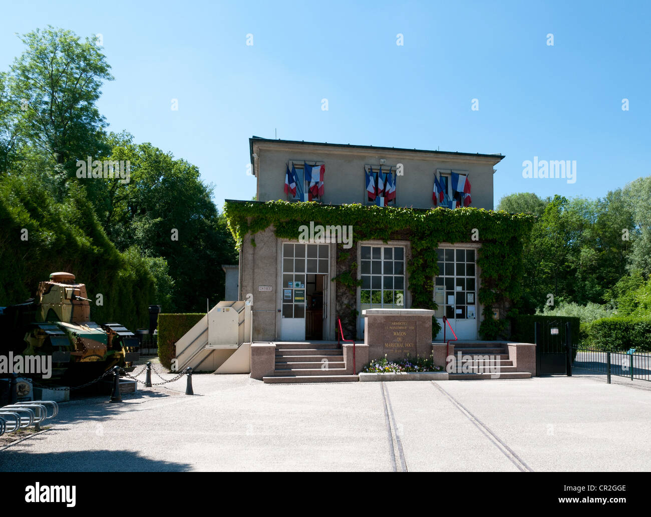 Compiegne, Clairiere de Rethondes, clearing, wo endet der erste Weltkrieg Waffenstillstand im Eisenbahnwaggon unterzeichnet wurde Stockfoto