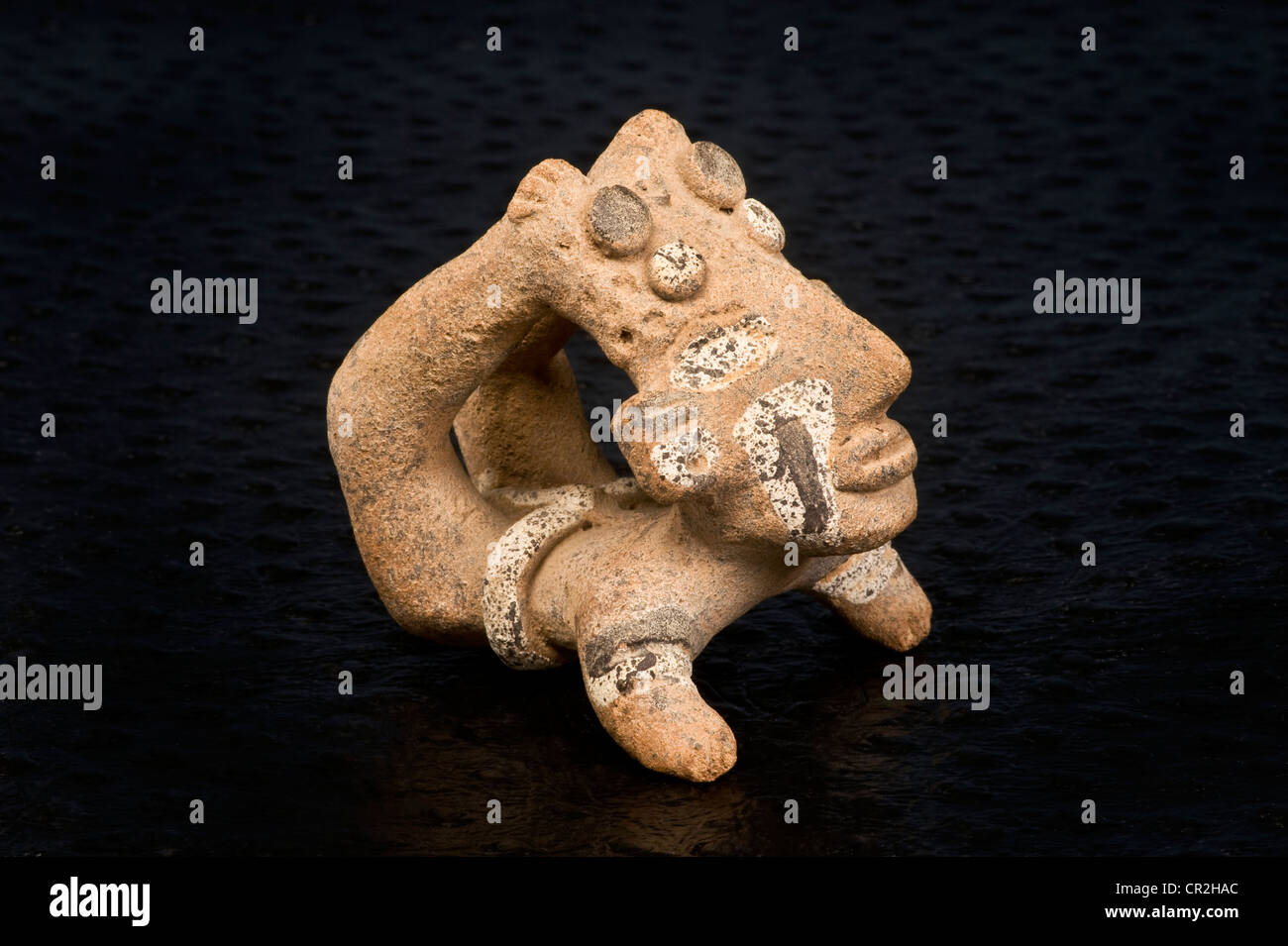 Pre-Columbian Acrobat Figur um 600AD. Stockfoto