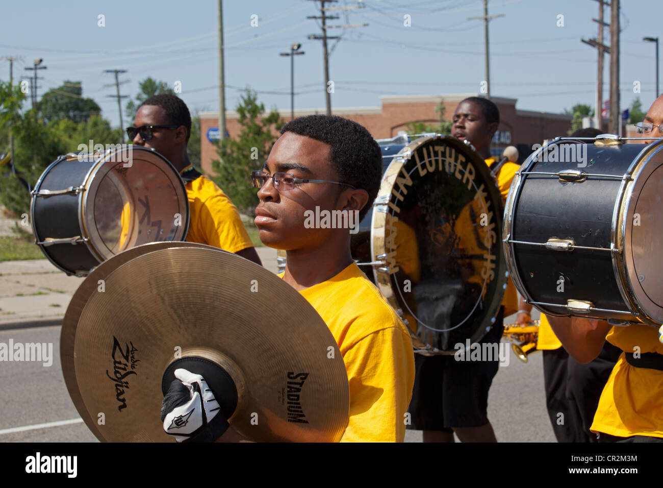 Der Martin Luther King High School Marching Band Stockfoto
