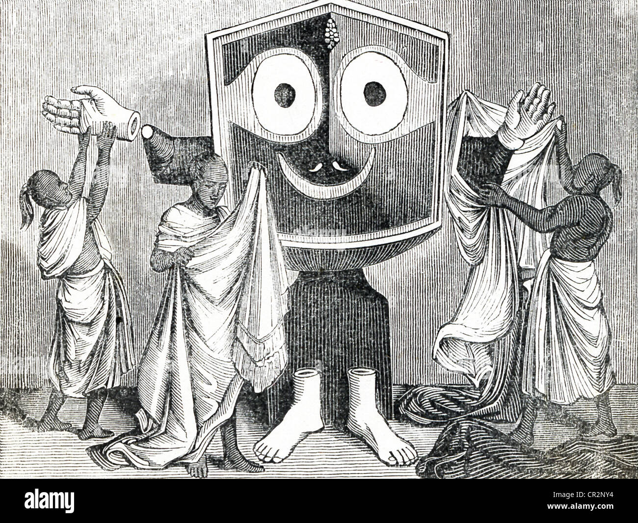 Moloch (auch buchstabiert Jagannatha) ist nach der hinduistischen Mythologie, eine Form der Inkarnation des Gottes Vishnu als Krishna. Stockfoto