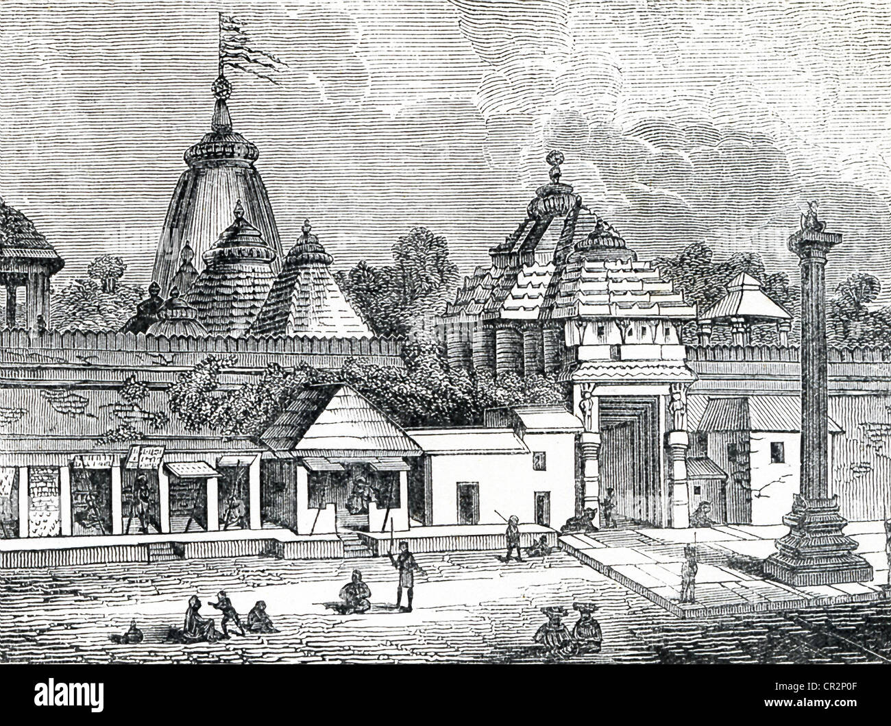 Die religiöse Stadt Puri hat einen Tempel für den Moloch. Liegt ein hölzernes Bild des Moloch, Form des Gottes Vishnu. Stockfoto