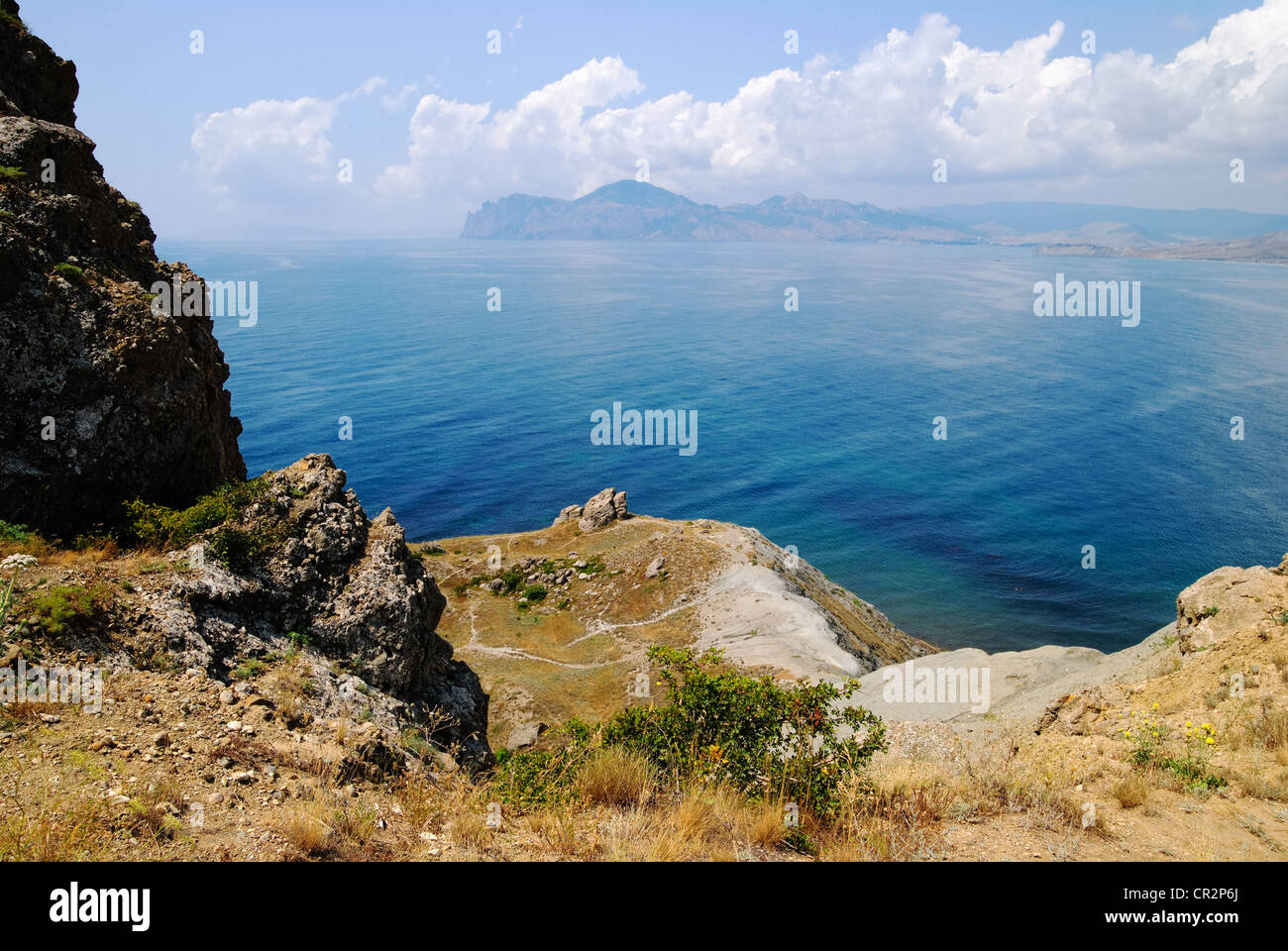 Küste Ansicht, Ordschonikidse (Siedlung von Feodossija), Krim, Ukraine Stockfoto
