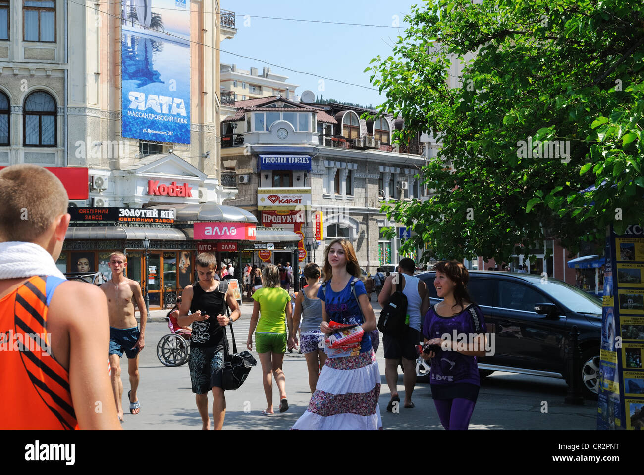 Straßenszene, Jalta, Krim, Ukraine Stockfoto