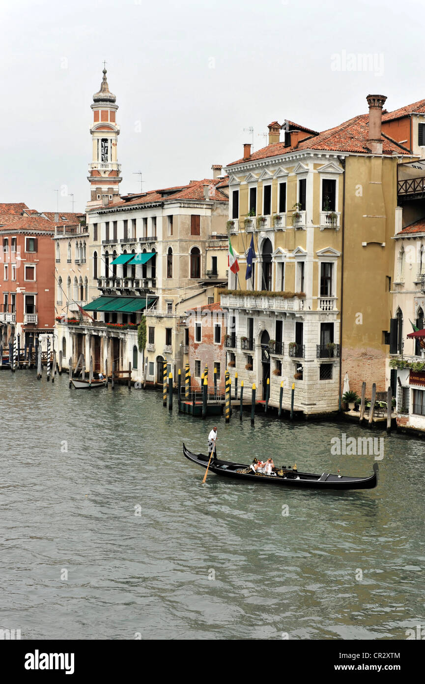 Gondel, Gondelfahrt, Canal Grande, Venedig, Veneto, Italien, Europa Stockfoto