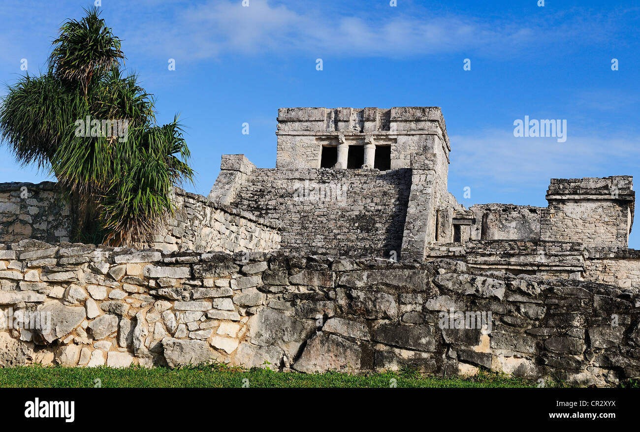 Foto von den Maya-Ruinen in Tulum Mexiko. Stockfoto