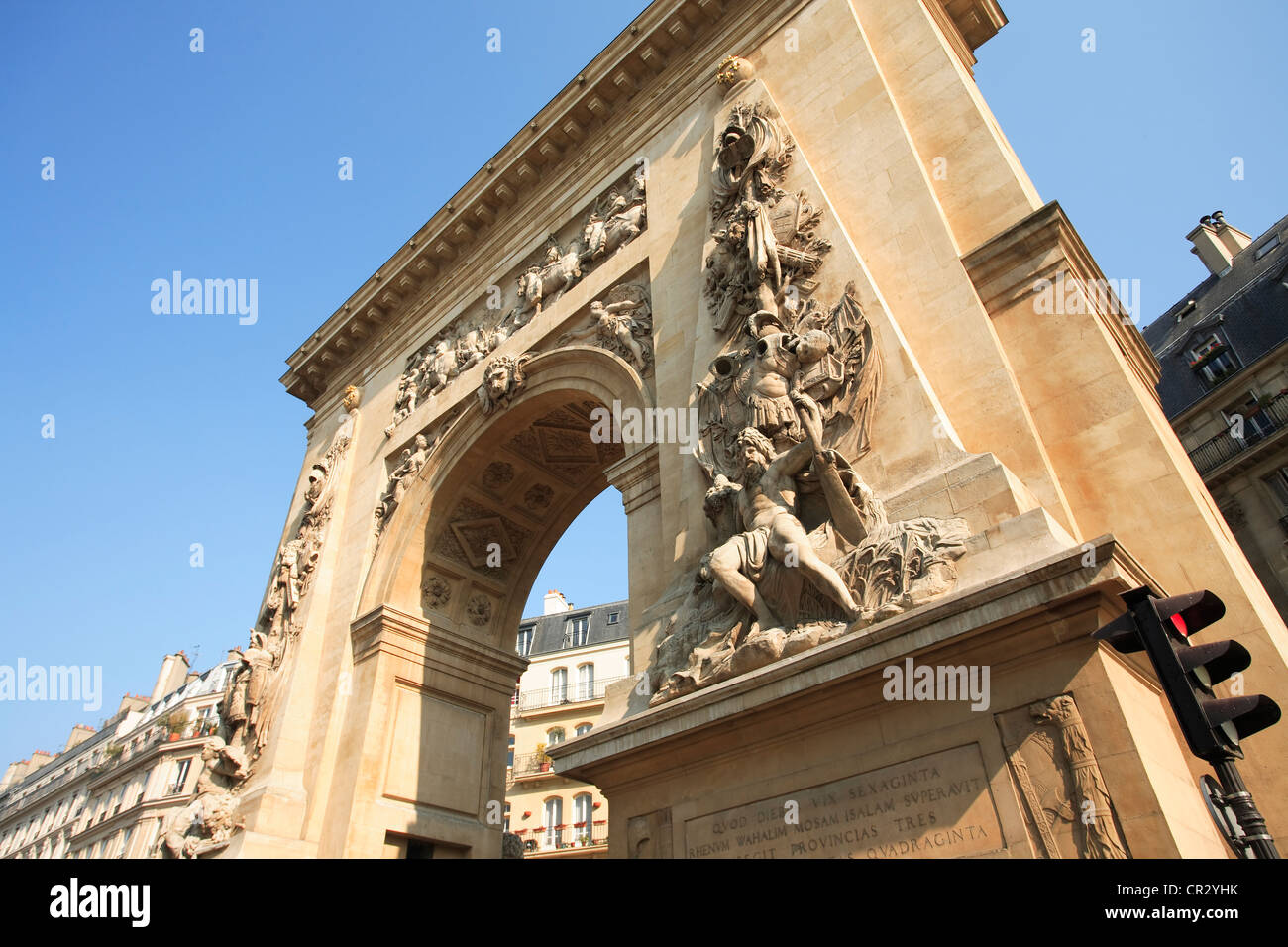 Frankreich, Paris, Saint-Denis-Tür von Louis XIV, Boulevard Bonne Nouvelle bestellt Stockfoto