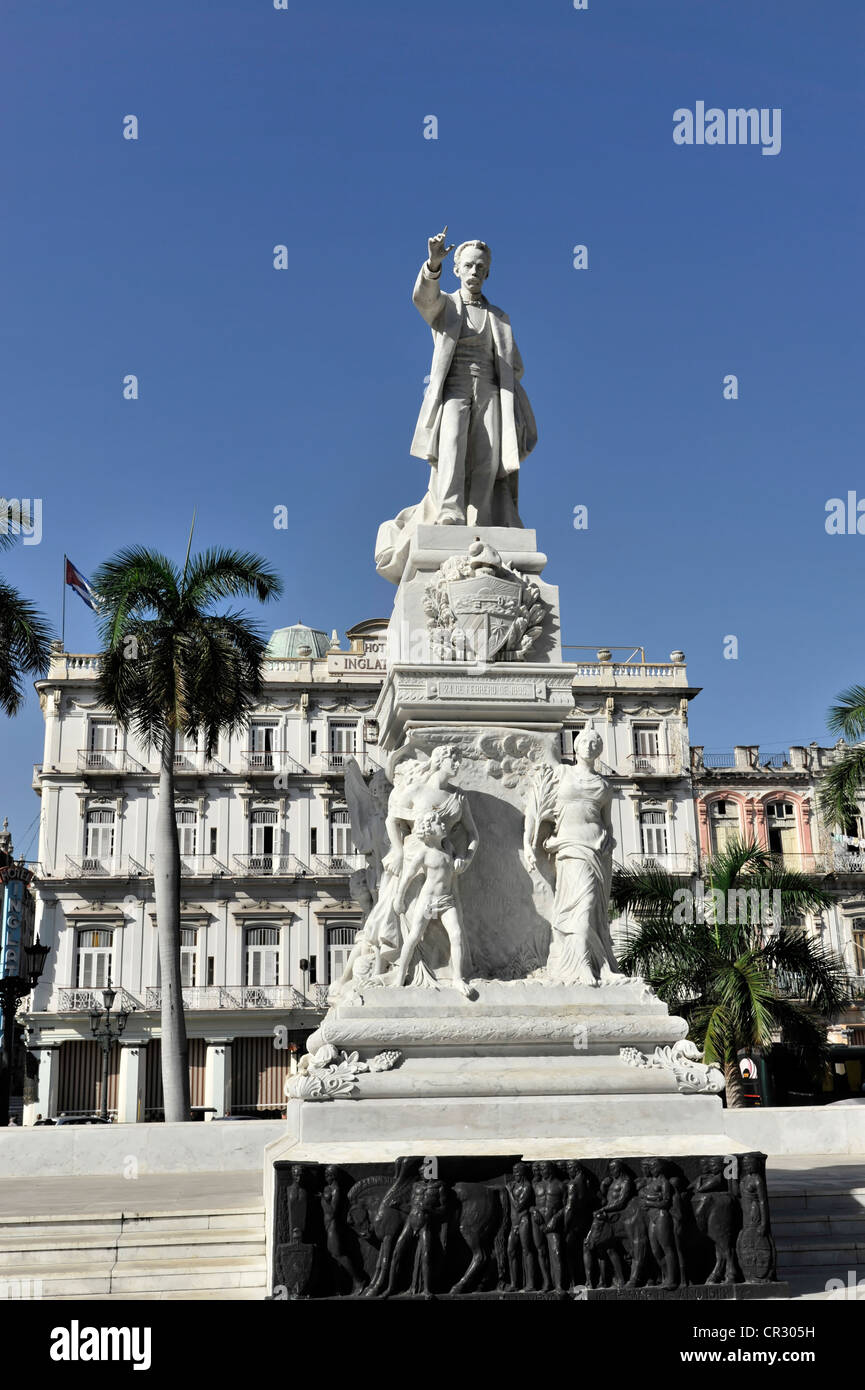 Monumento Jose Marti, Denkmal im Park, Parque Central, Prado, Paseo de Marti, Zentrum von Havanna, Centro Habana, Cuba Stockfoto