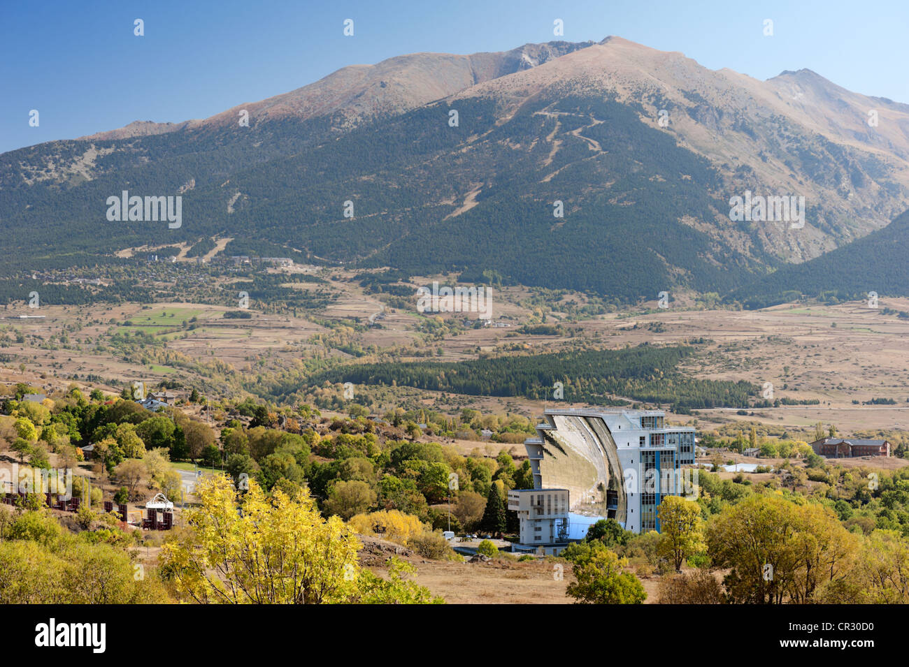 Solar-Ofen, le Grand vier Solaire d'Odeillo, 1000 kW Heizkraftwerk, Font-Romeu-Odeillo-Via, Pyrénées-Orientales Stockfoto