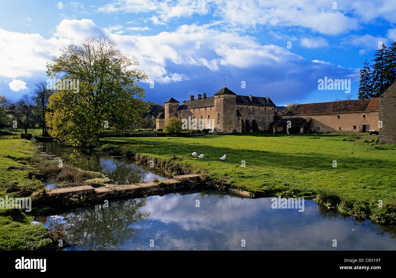 Frankreich, Saone et Loire, Ozenay, 13. Jahrhundert Castel (kleine Burg) Stockfoto