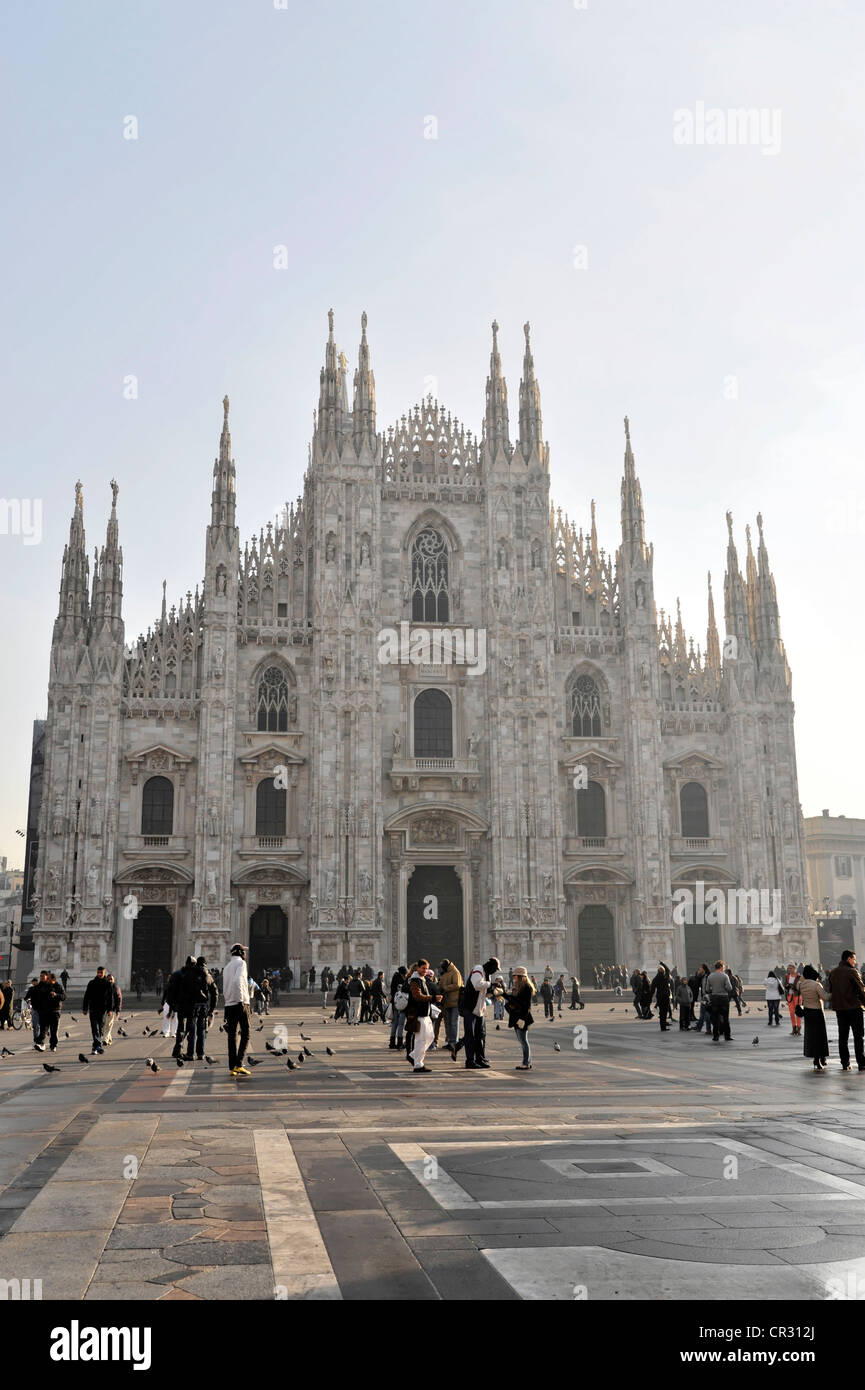 Mailänder Dom, Dom, der Bau begann im Jahre 1386, abgeschlossen im Jahre 1858, Milan, Mailand, Lombardei, Italien, Europa Stockfoto