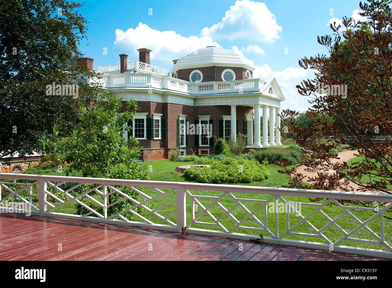 Jeffersons Monticello bei Charlottesville, VA Stockfoto