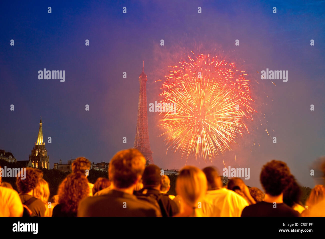 Frankreich, Paris, Bastille-Tag 2009, Feuerwerk Stockfoto