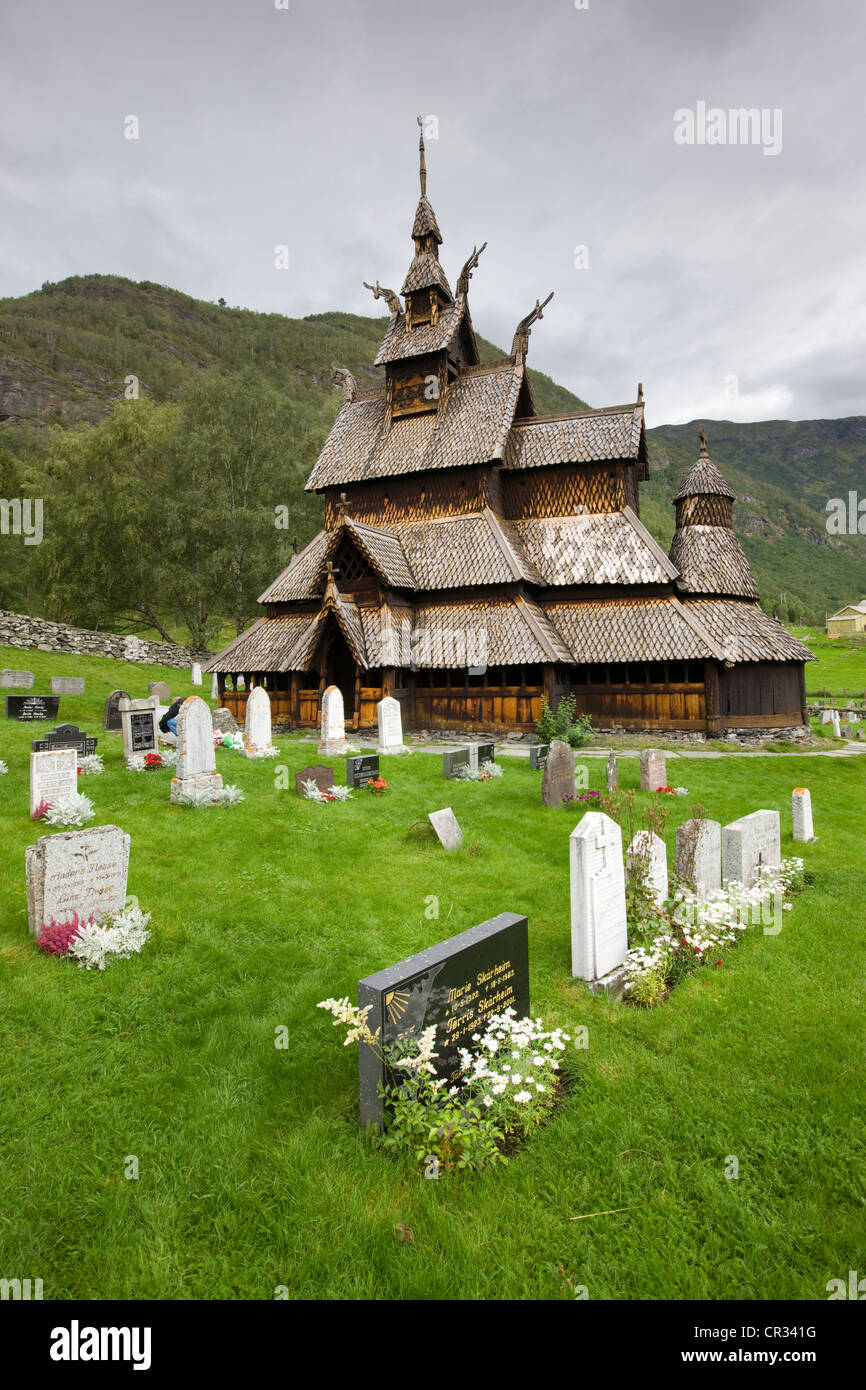 Borgund Stabkirche, Norwegen, Skandinavien, Europa Stockfoto