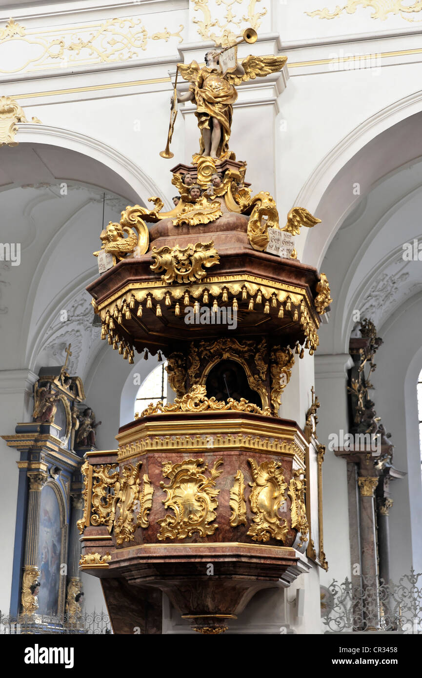 Kanzel, Peterskirche, St.-Petri Kirche, München, Bayern, Deutschland, Europa Stockfoto