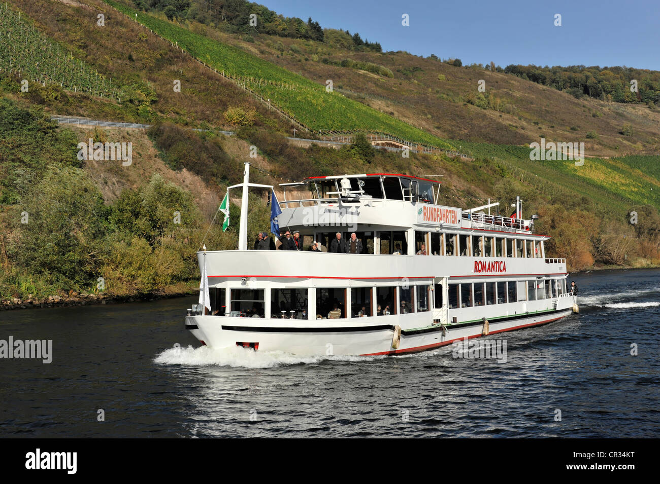 Romantica Sportboot, Baujahr 1977, Inbetriebnahme 1992 Reisen zwischen Bernkastel-Kues und Traben-Trarbach Stockfoto