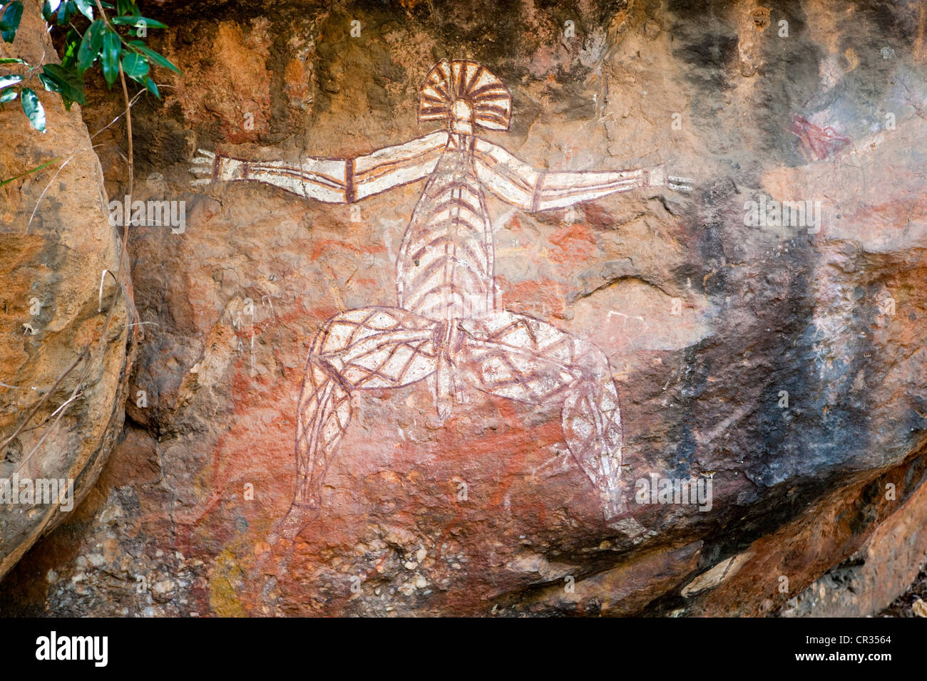 Aboriginal Felszeichnungen, Nabulwinjbulwinj, Nourlangie Rock, Kakadu-Nationalpark, Northern Territory, Australien Stockfoto