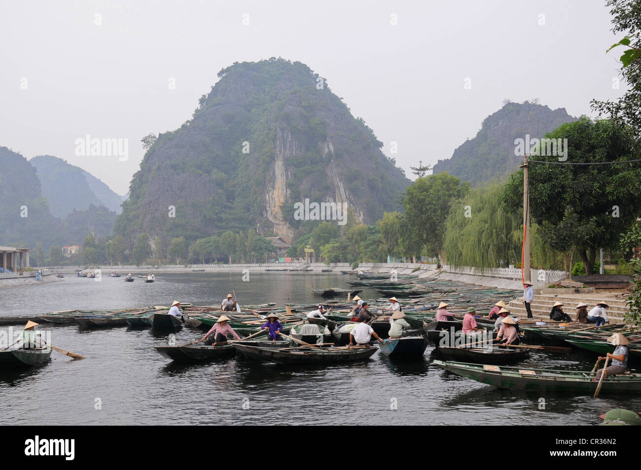 Boote, Tam Coc, Vietnam, Südostasien, Asien Stockfoto