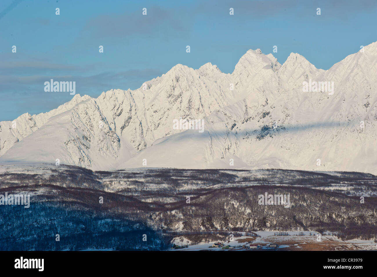 Lyngs Alpen auf der Insel Svendby in Norwegen Stockfoto