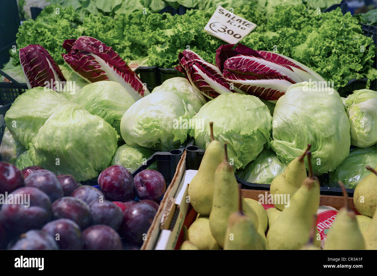 Wichtigsten Lebensmittel-Markt in der Nähe von Rialto Bridge, Venedig, Italien Stockfoto