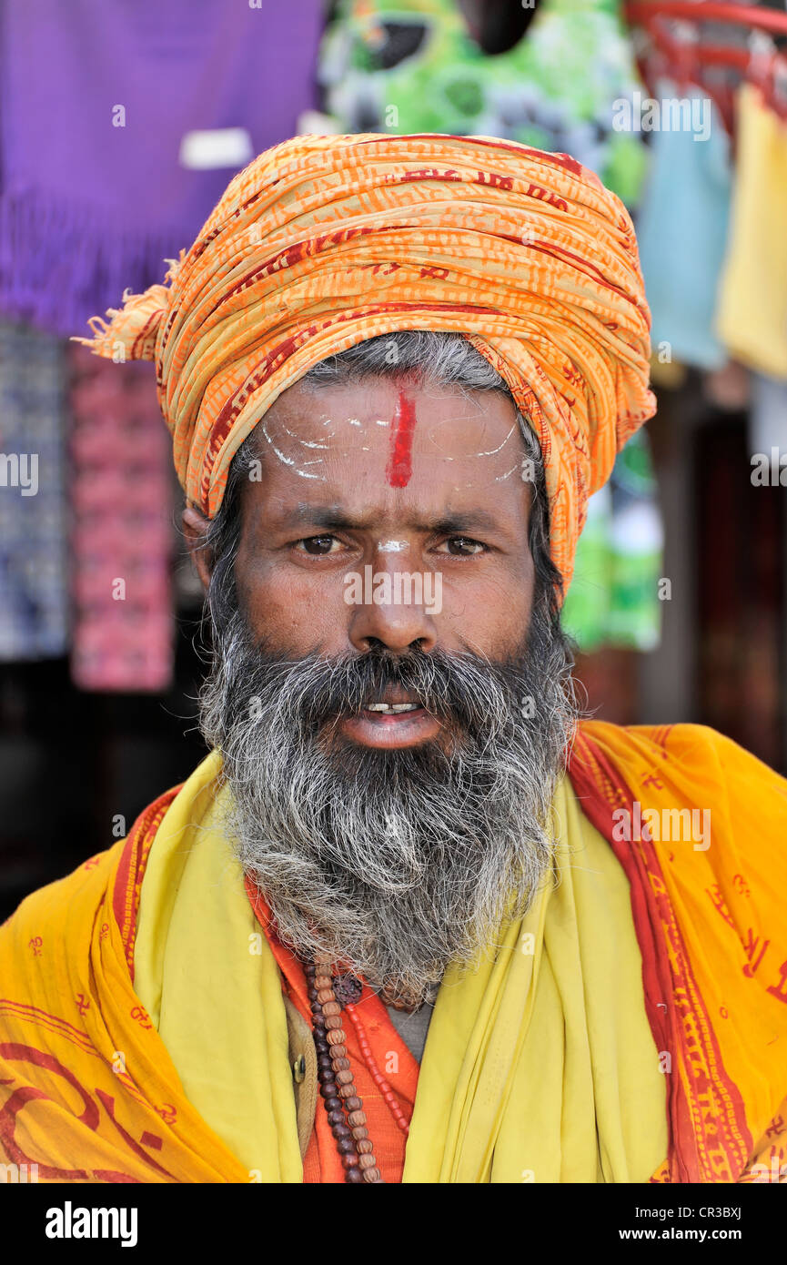Sadhu heiliger Mann, Porträt, Pokhara, Nepal, Asien Stockfoto