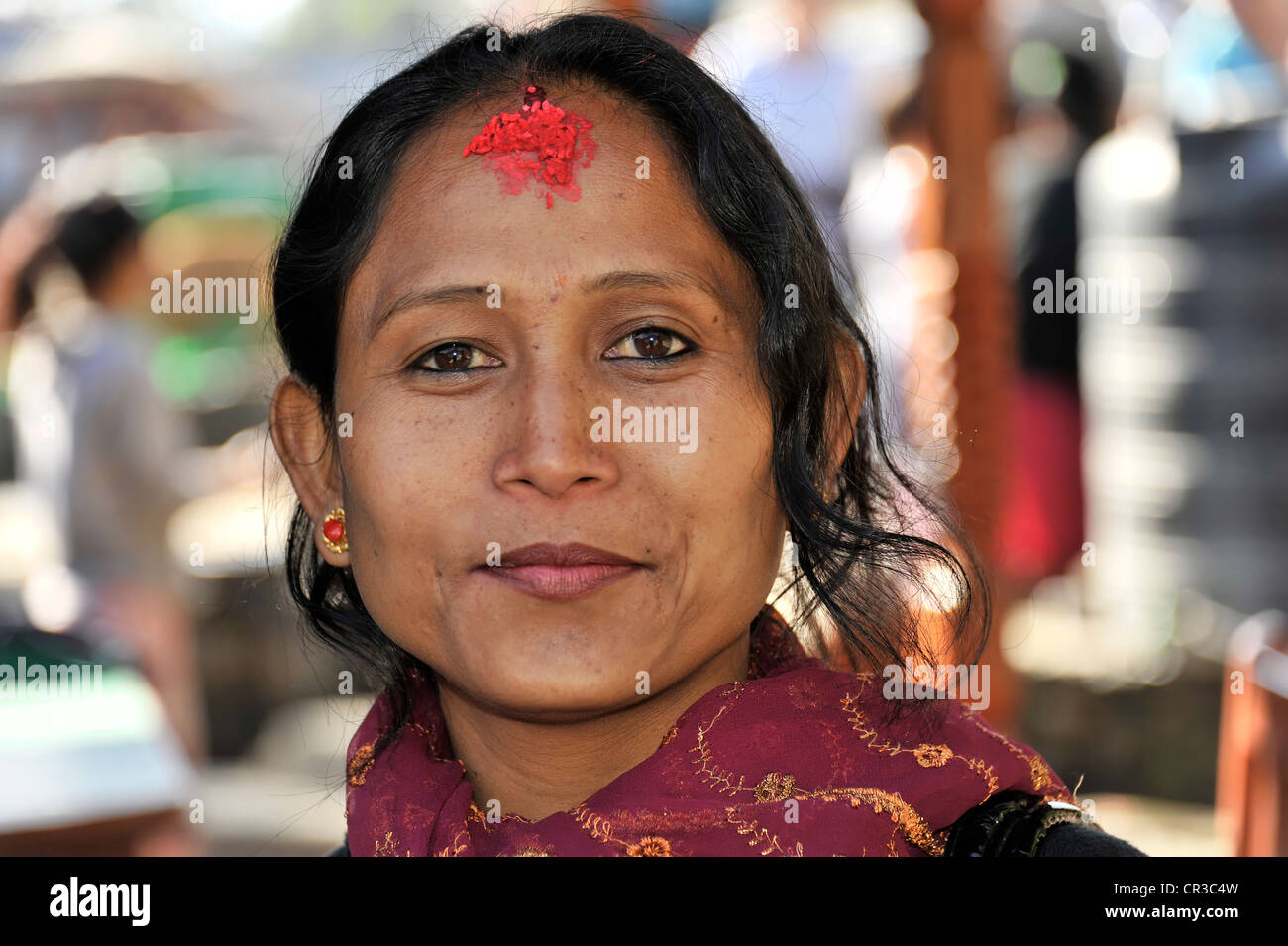 Nepalesische Frau, Porträt, Pokhara, Nepal, Asien Stockfoto