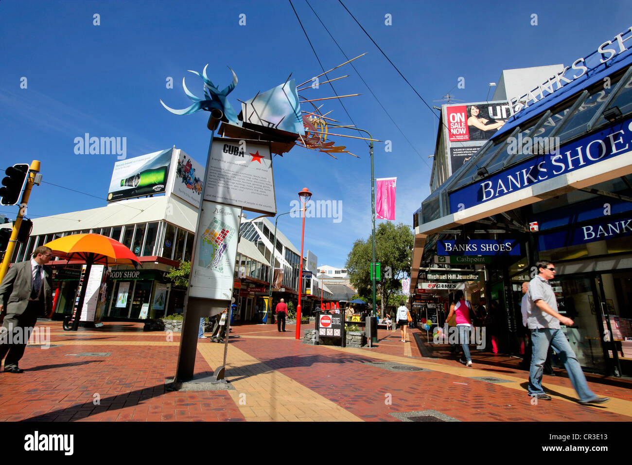 Neuseeland, Wellington, Cuba Street Stockfoto