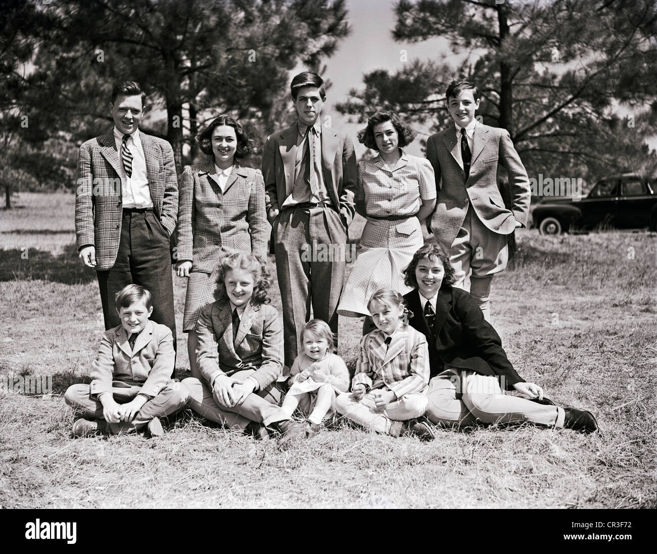 Die William F Buckley Familie posieren für ein Porträt. Camden, South Carolina, 25. März 1941. William F Buckley Jr befindet sich rechts Stockfoto