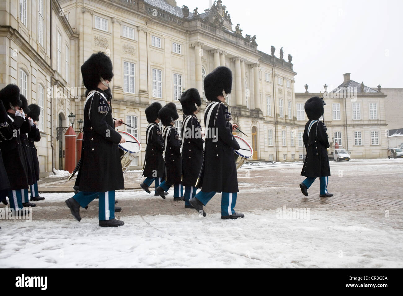 Wechsel der Wache, Amalienborg Palast, Kopenhagen, Dänemark, Europa Stockfoto