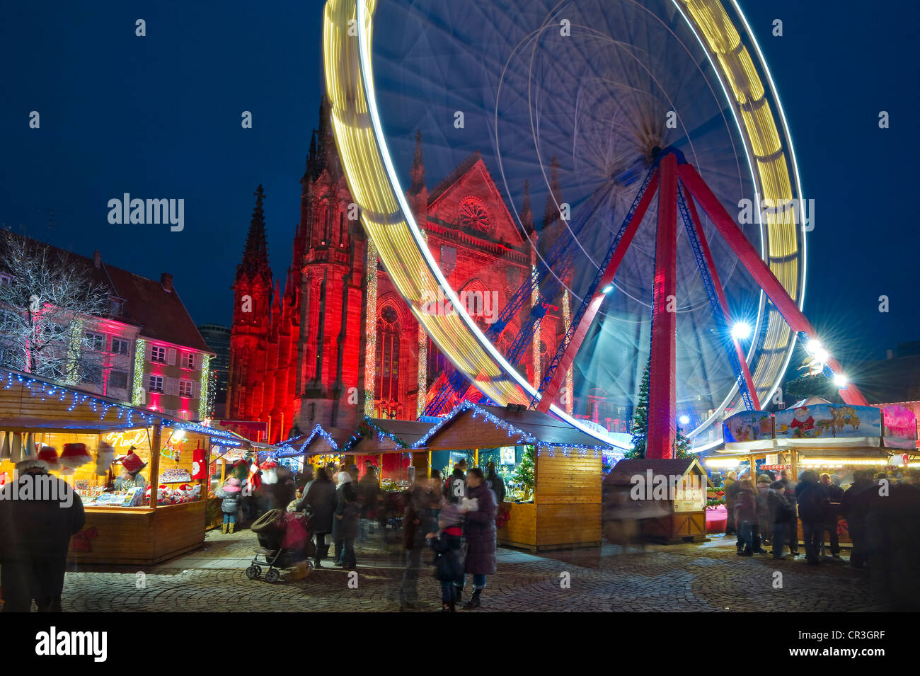 Christmas Market, Mülhausen, Elsass, Frankreich, Europa Stockfoto