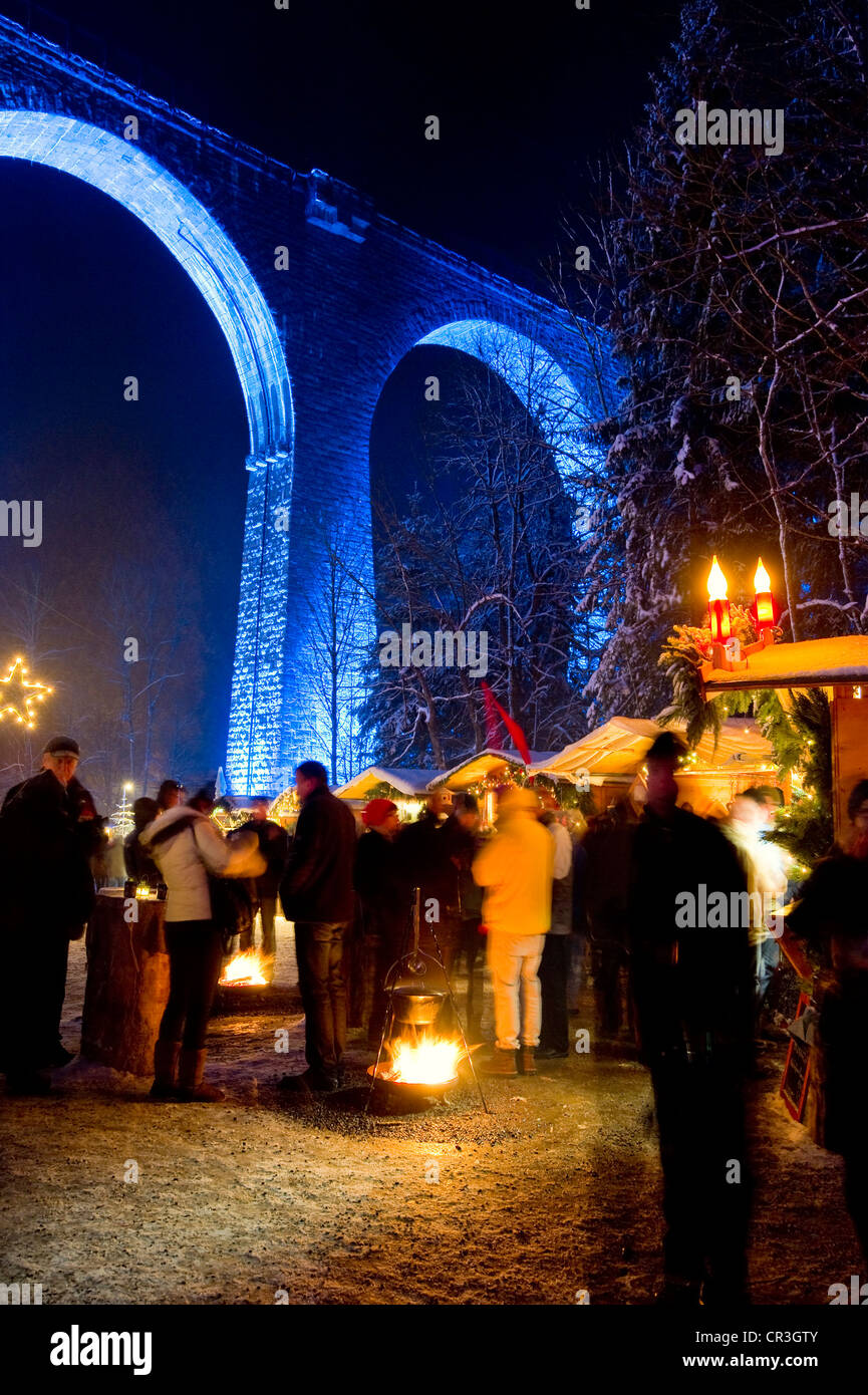 Christmas Market, Ravennaschlucht, Schwarzwald, Baden-Württemberg, Deutschland, Europa Stockfoto