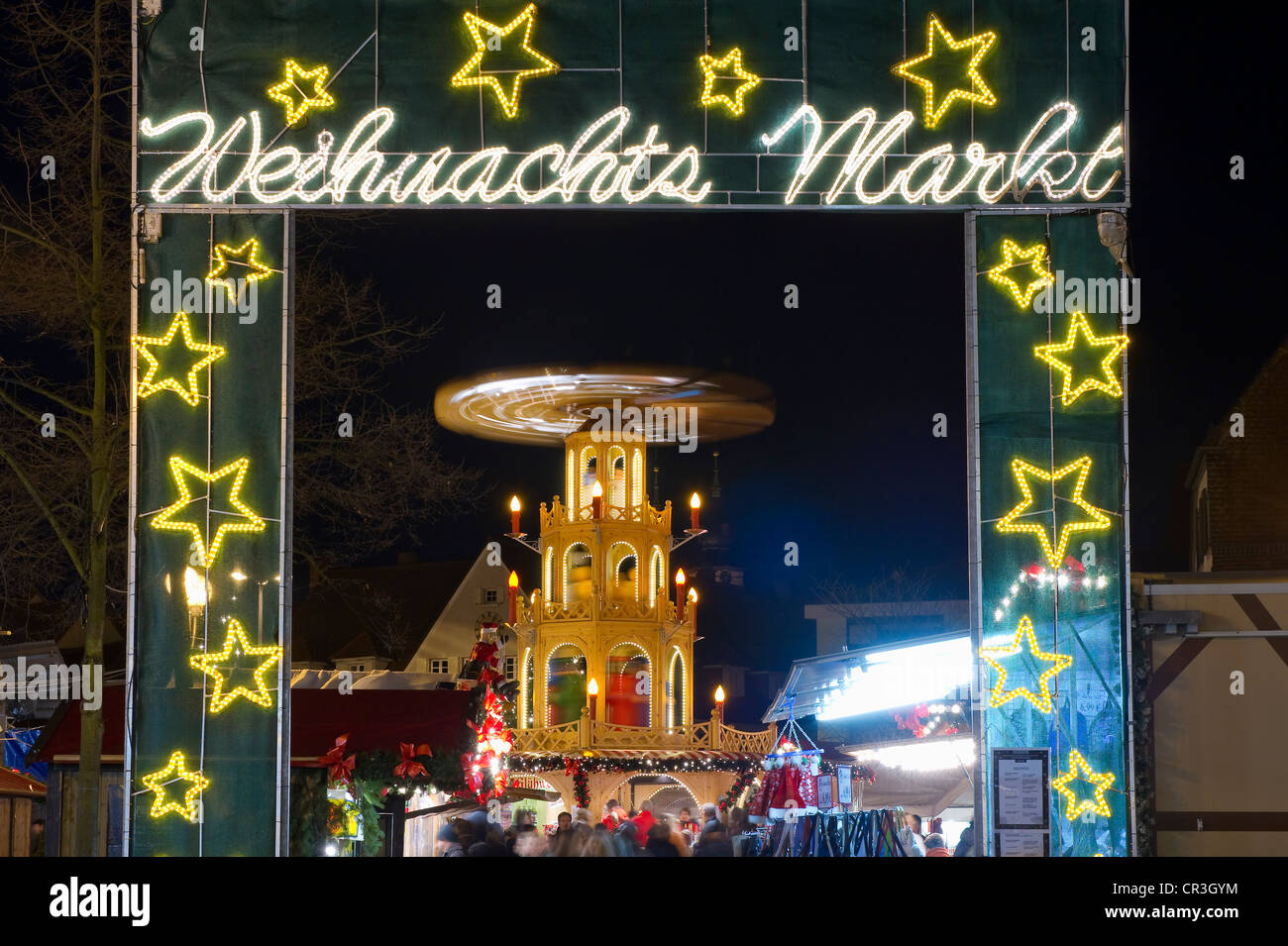 Christmas Market, Bruchsal, Baden-Württemberg, Deutschland, Europa Stockfoto