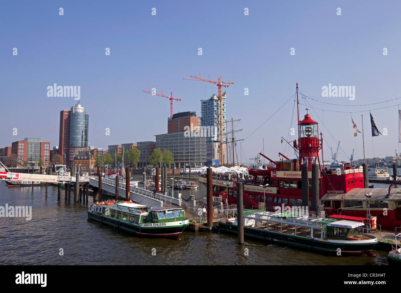 Hafen, HafenCity, Elbphilharmonie, Hamburg, Deutschland, Europa Stockfoto