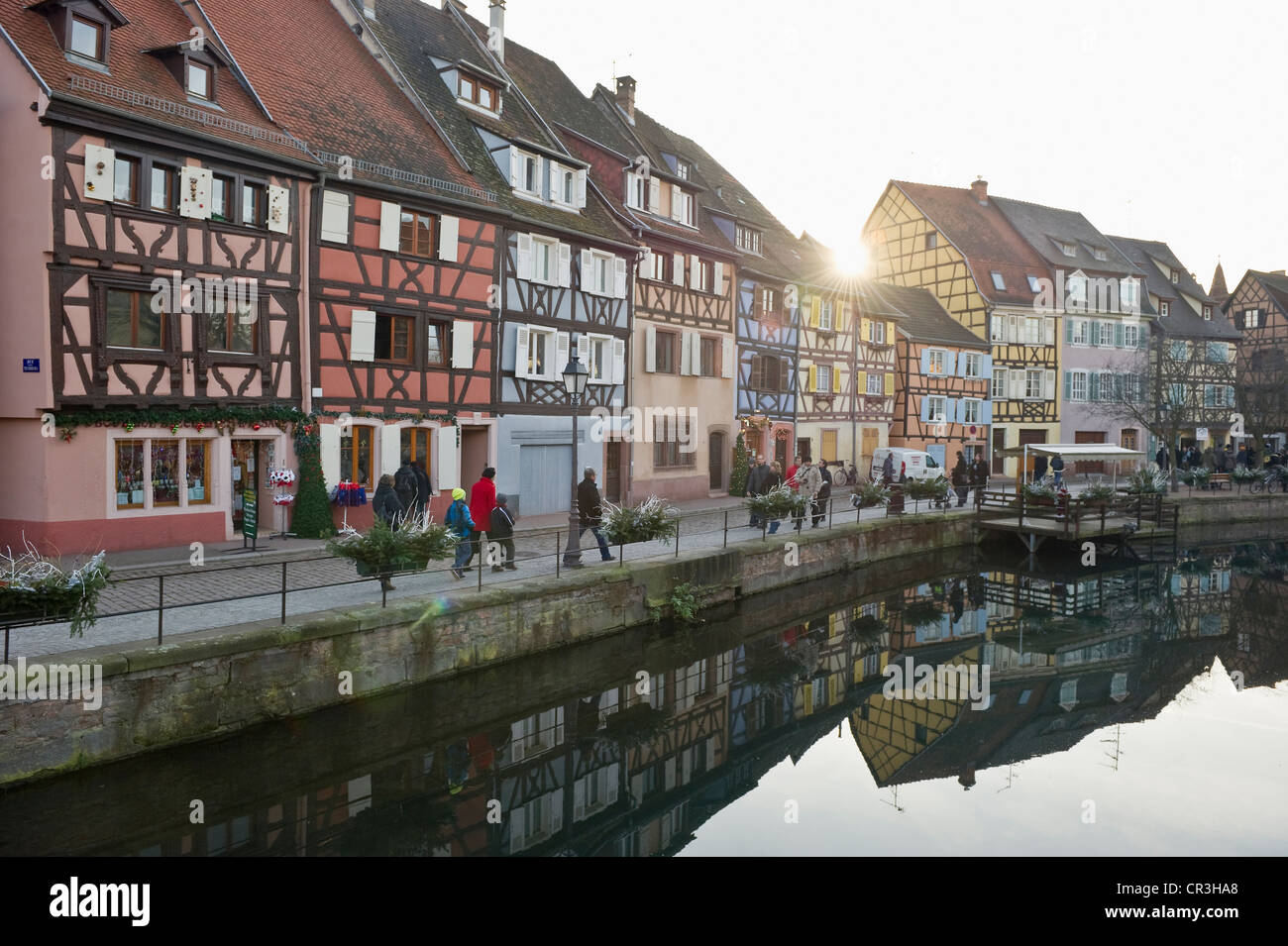 Winter in Colmar, Elsass, Frankreich, Europa Stockfoto