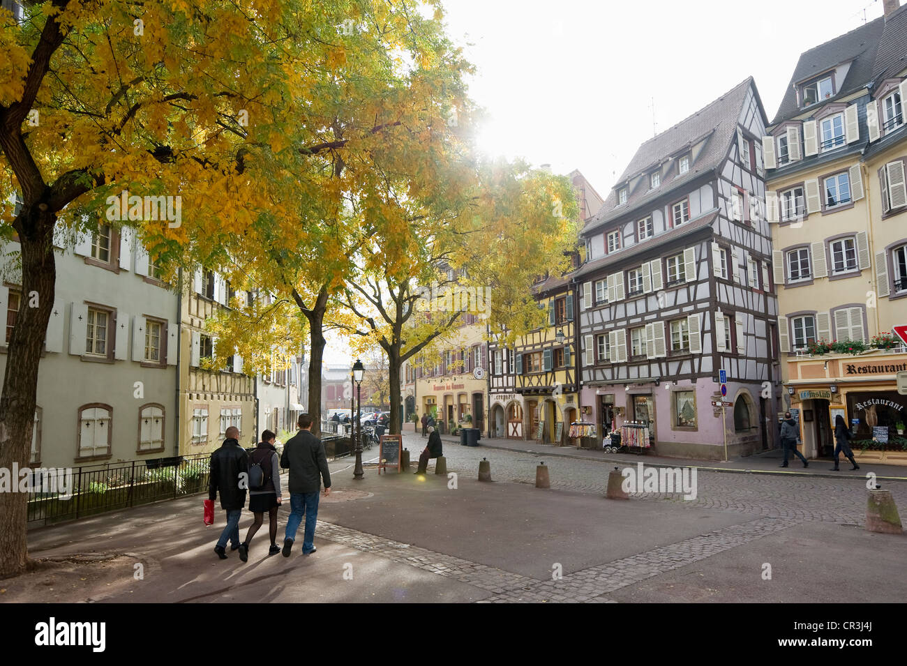 Fachwerkhäuser, Altstadt von Colmar, Elsass, Frankreich, Europa Stockfoto