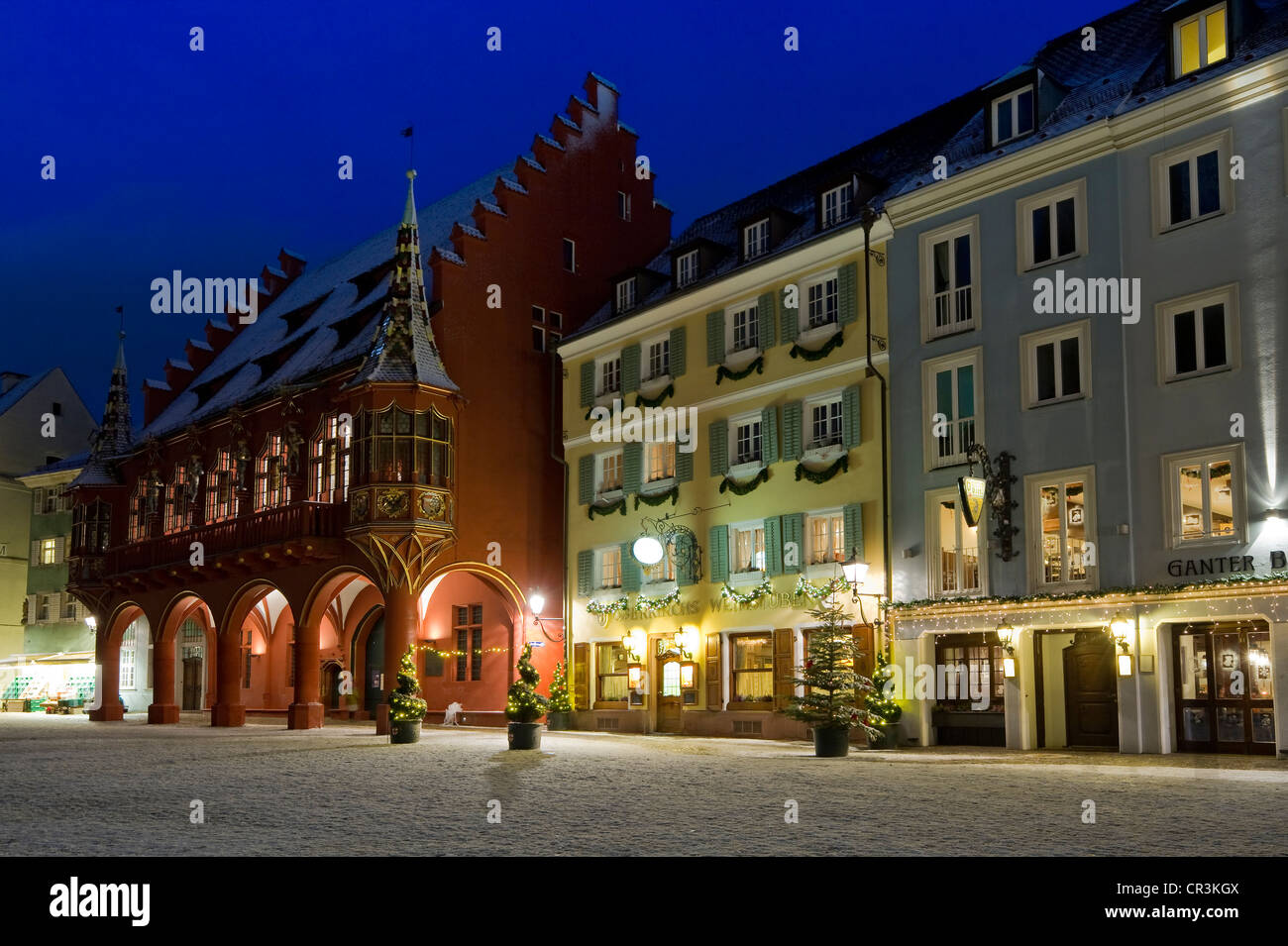 Winterliche Muensterplatz Quadrat, Freiburg Im Breisgau, Baden-Württemberg, Deutschland, Europa Stockfoto