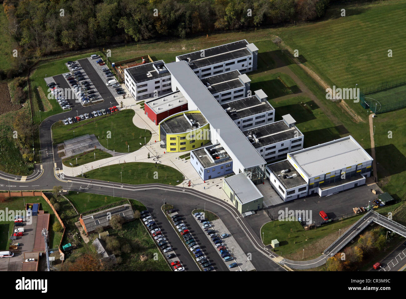 Luftaufnahme des Gateway College in Leicester Stockfoto