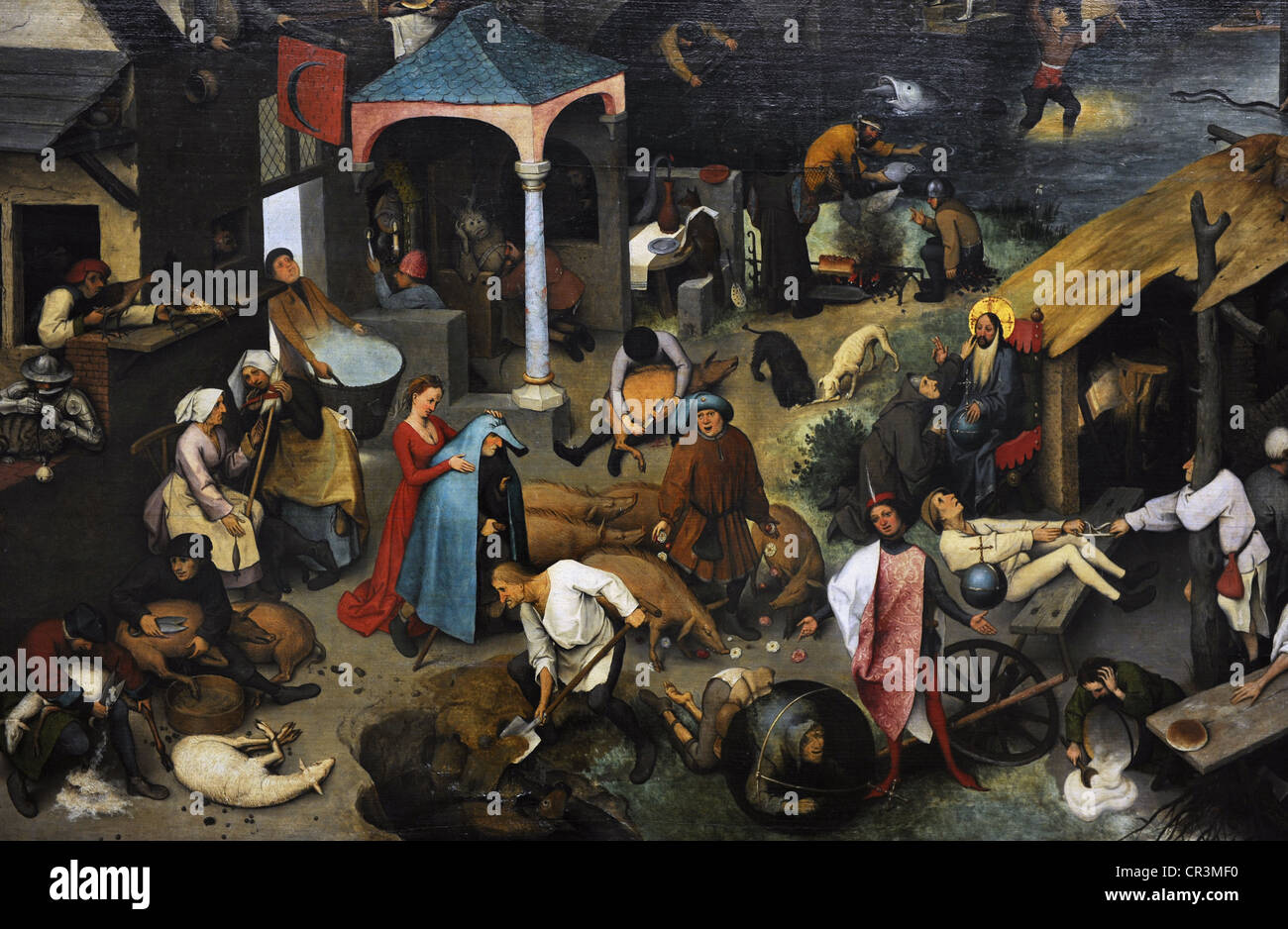 Jan Brueghel dem älteren (1568-1625). Niederländischen Sprichwörter, 1559. Öl-auf-Eiche-Panel. Detail. Gemaldegalerie. Berlin. Deutschland. Stockfoto