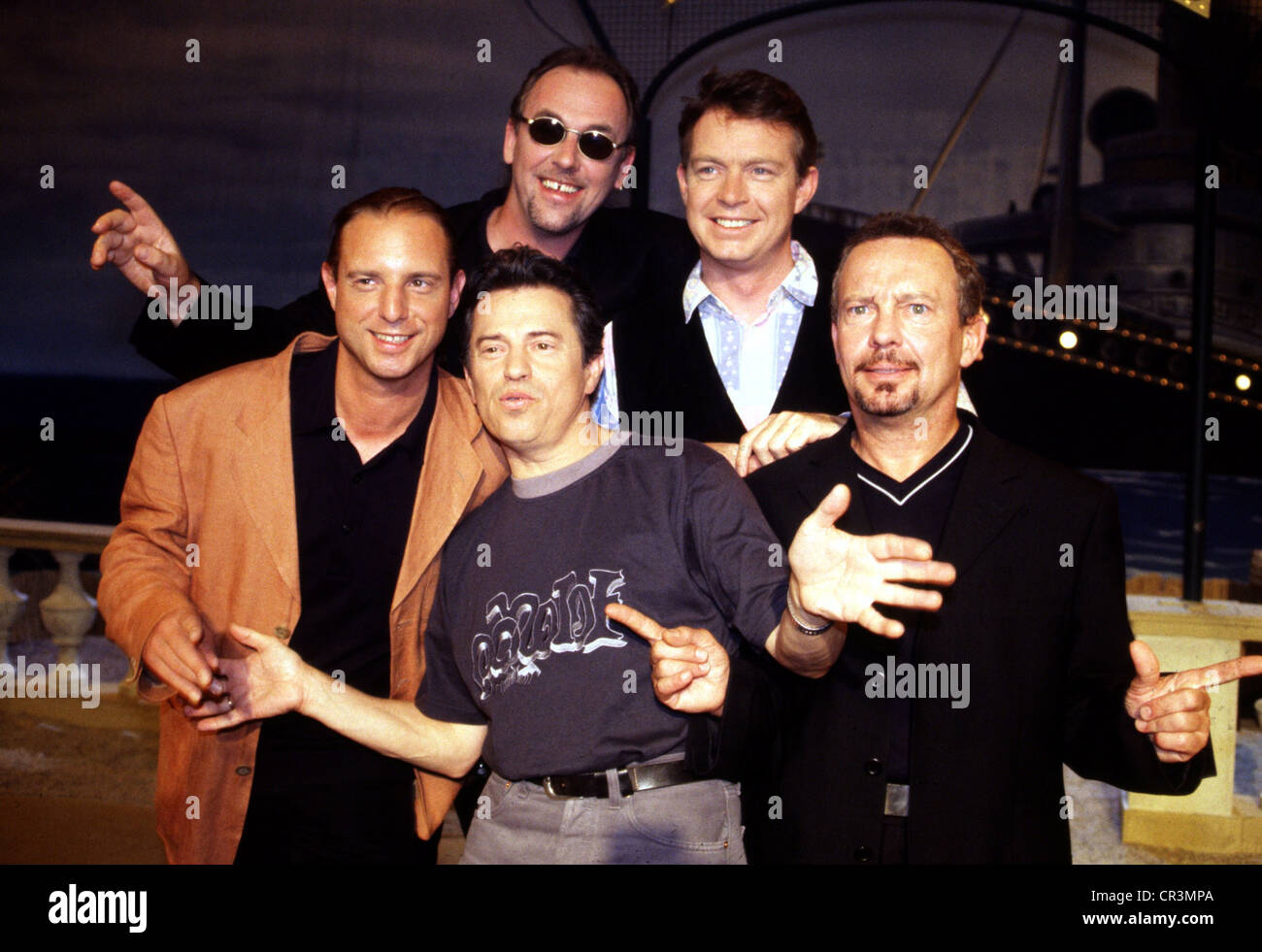 Spider Murphy Gang, deutsche Rockband, gegründet 1977, Gruppenbild, in einer deutschen TV-Show, Juni 1999, Stockfoto