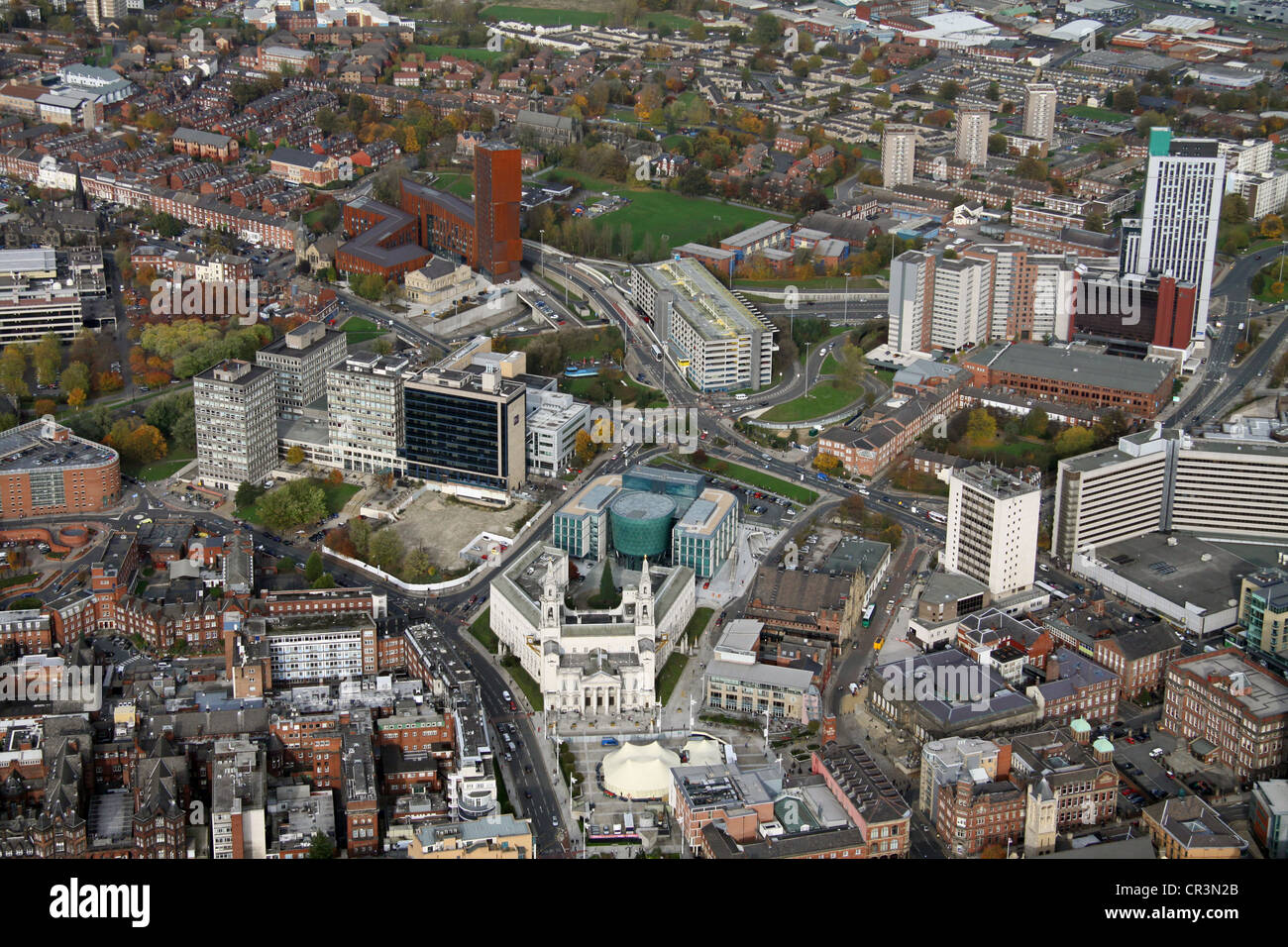 Luftaufnahme der Leeds Metropolitan University LMU Stockfoto
