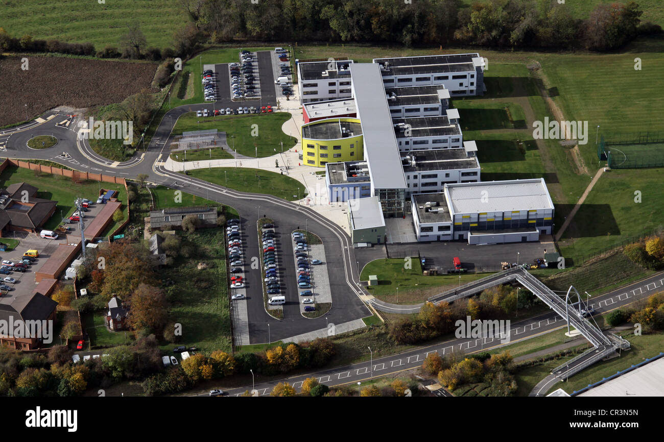 Luftaufnahme des Gateway College in Leicester Stockfoto