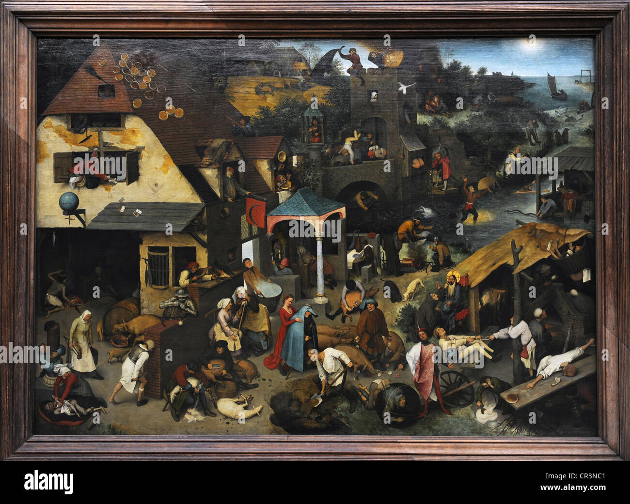 Jan Brueghel dem älteren (1568-1625). Niederländischen Sprichwörter, 1559. Öl-auf-Eiche-Panel. Gemaldegalerie. Berlin. Deutschland. Stockfoto