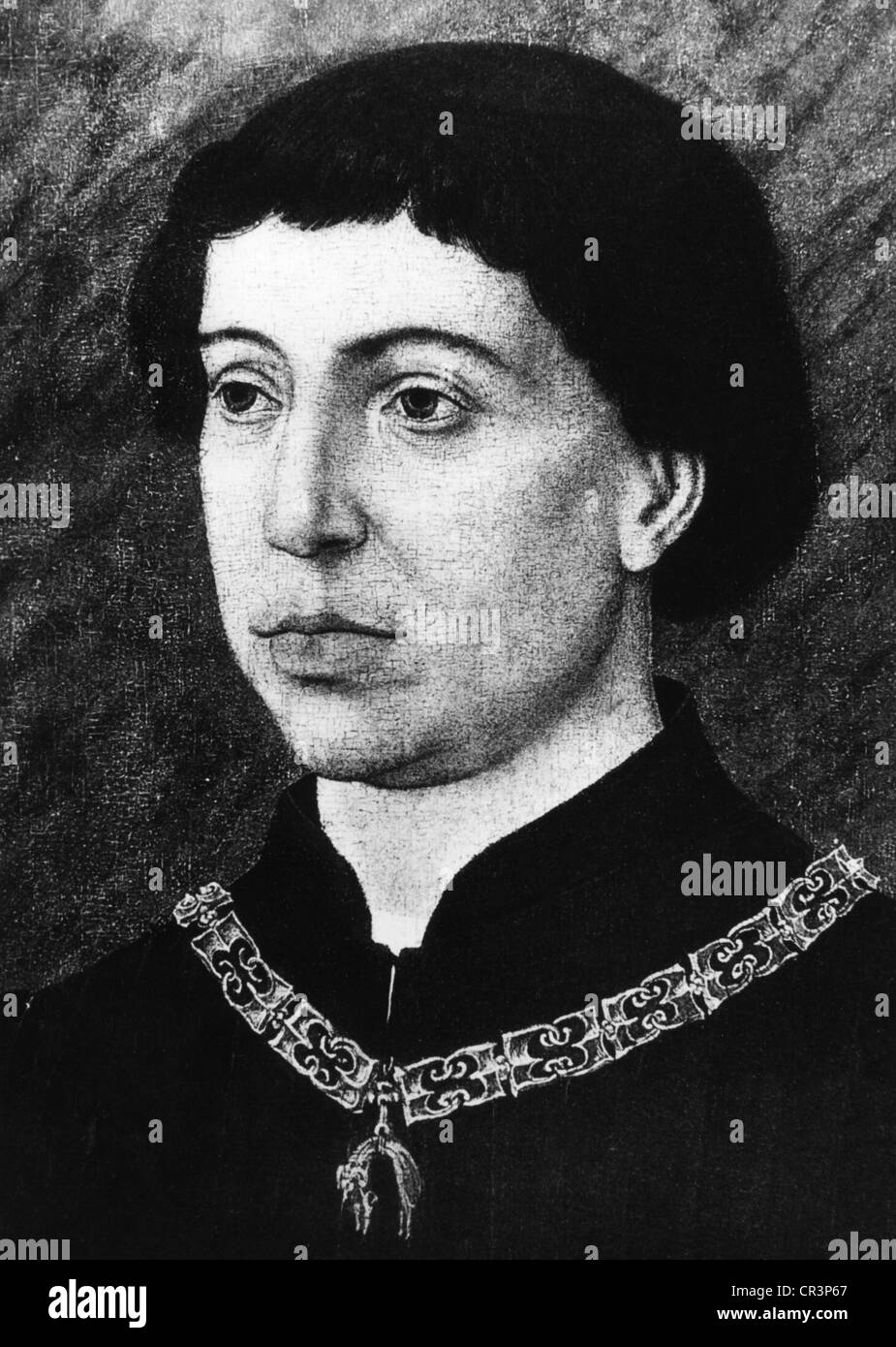 Karl I. 'der Kür', 10.11.1433 - 5.1.1477, Herzog von Burgstall 15.6.1467 - 5.1.1477, Porträt, Holzgravur, 19. Jahrhundert, Stockfoto